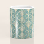 Art Deco Diamonds in Teal and Gold Coffee Mug Gallery Image 4