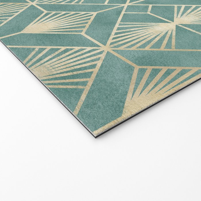 Art Deco Diamonds in Teal and Gold Welcome Mat Gallery Image 2