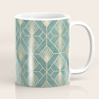 Art Deco Diamonds in Teal and Gold Coffee Mug Gallery Image 1