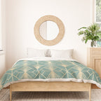 Art Deco Diamonds in Teal and Gold Duvet Cover Gallery Image 3
