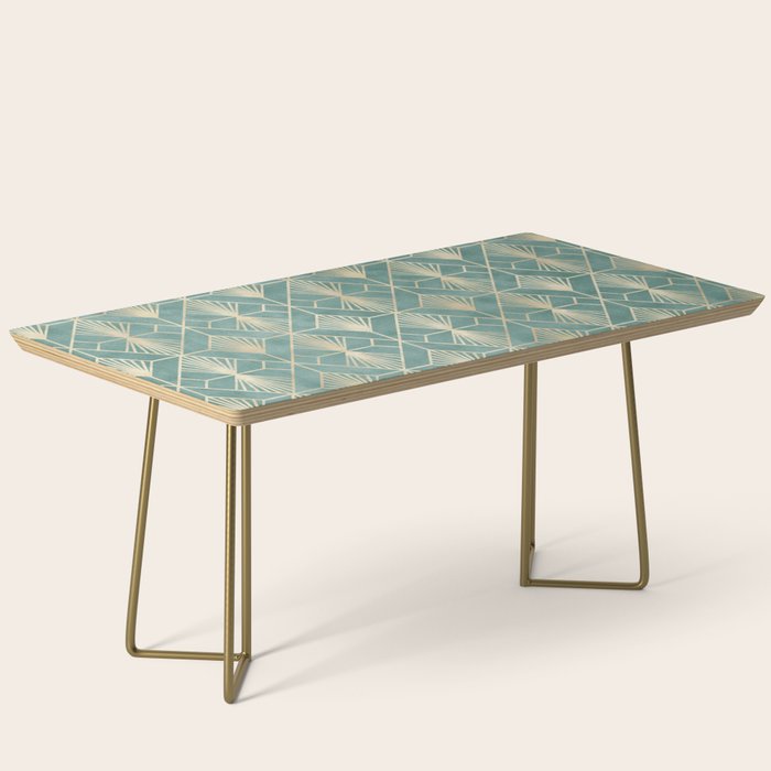 Art Deco Diamonds in Teal and Gold Coffee Table Gallery Image 2