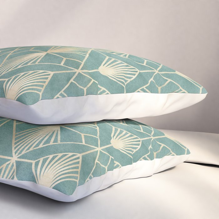 Art Deco Diamonds in Teal and Gold Pillow Sham Gallery Image 3