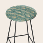 Art Deco Diamonds in Teal and Gold Stool Gallery Image 2