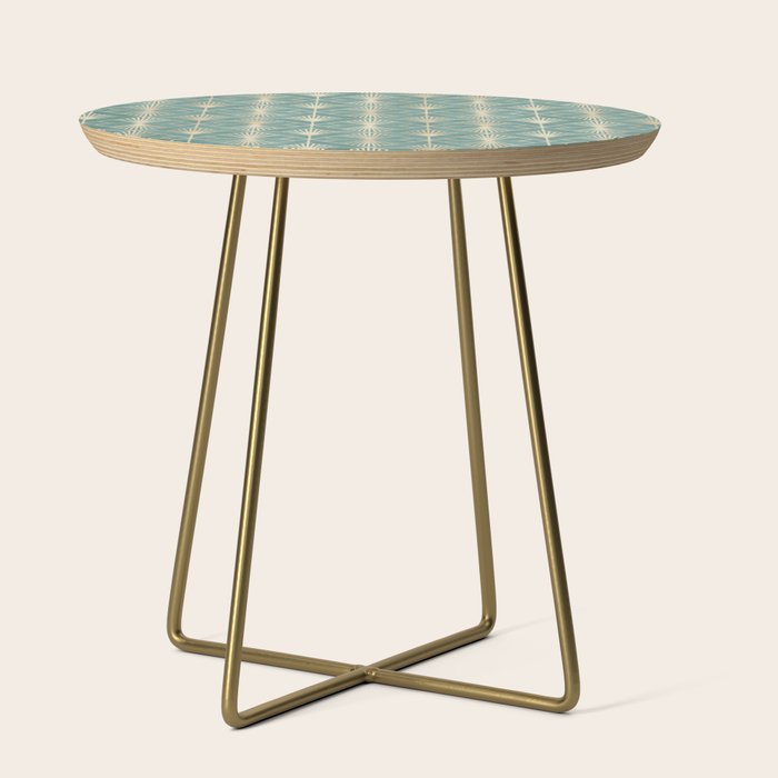 Art Deco Diamonds in Teal and Gold Side Table Gallery Image 1