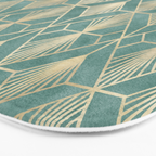 Art Deco Diamonds in Teal and Gold Bath Mat Gallery Image 3