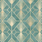 Art Deco Diamonds in Teal and Gold Coffee Mug Gallery Image 2