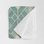 Art Deco Diamonds in Teal and Gold Throw Blanket Gallery Image 3