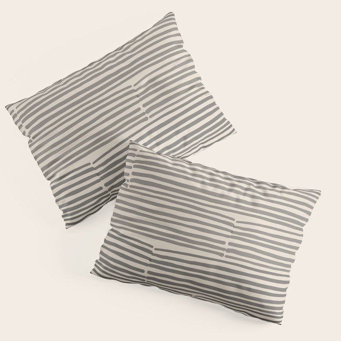 hand drawn light lines â charcoal Pillow Sham Gallery Image 1