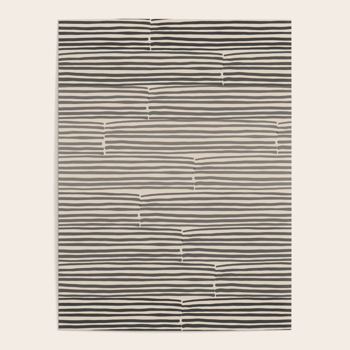 hand drawn light lines â charcoal Poster Gallery Image 4