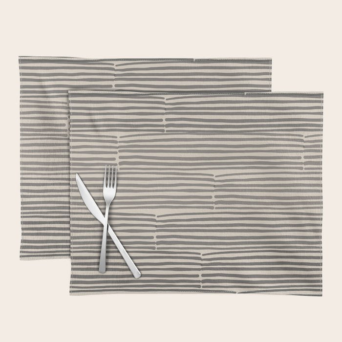 hand drawn light lines â charcoal Placemat Gallery Image 1