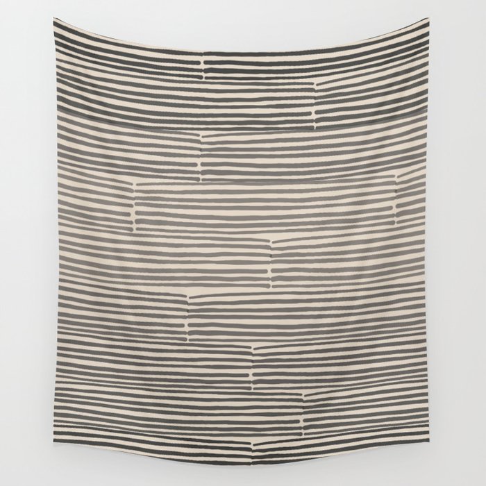 hand drawn light lines â charcoal Wall Tapestry Gallery Image 4