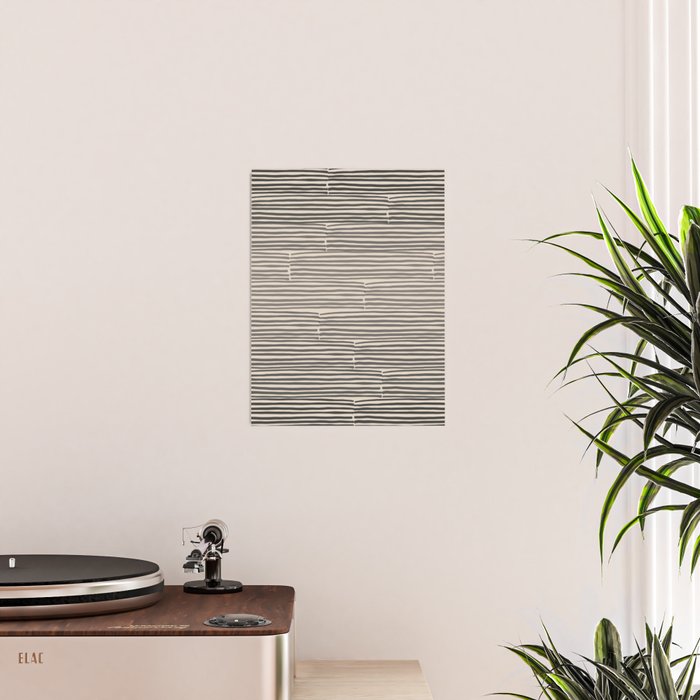 hand drawn light lines â charcoal Poster Gallery Image 2
