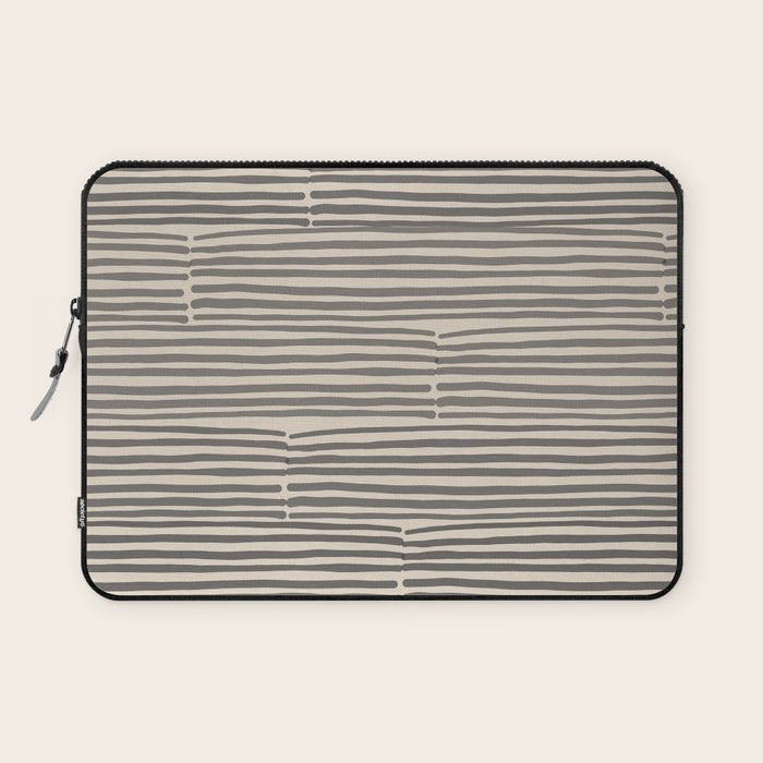 hand drawn light lines â charcoal Laptop Sleeve Gallery Image 1