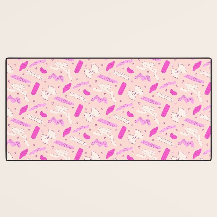 Pasta Noodles in Pink  Desk Mat Gallery Image 3