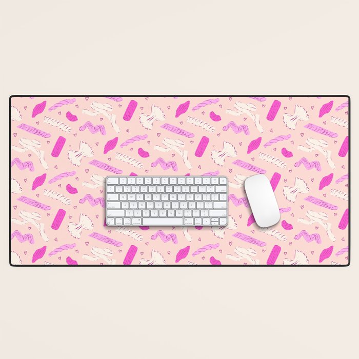 Pasta Noodles in Pink  Desk Mat Gallery Image 1