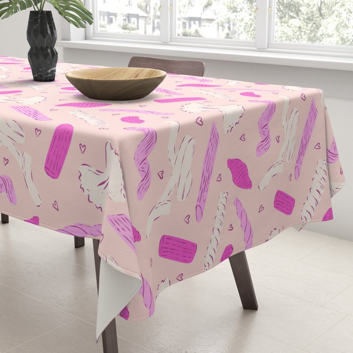 Pasta Noodles in Pink  Tablecloth Gallery Image 3