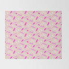 Pasta Noodles in Pink  Throw Blanket Gallery Image 2