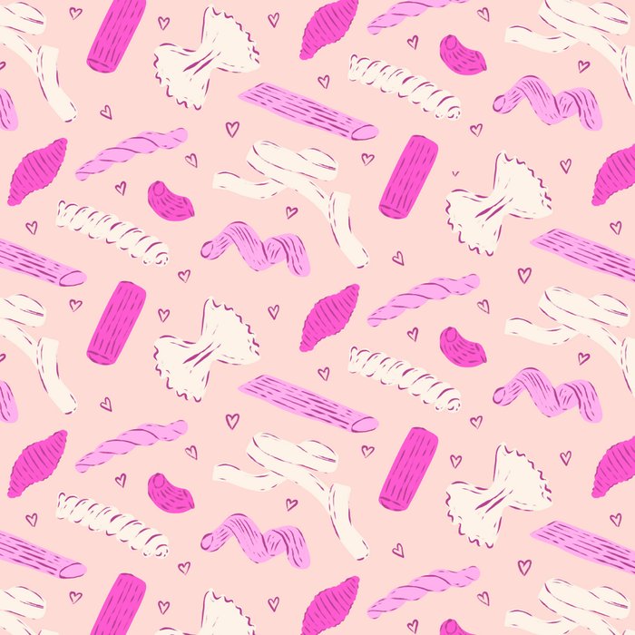 Pasta Noodles in Pink  Coffee Mug Gallery Image 2