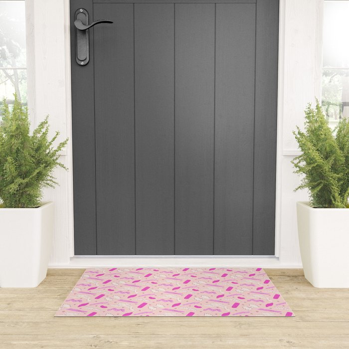 Pasta Noodles in Pink  Welcome Mat Gallery Image 3