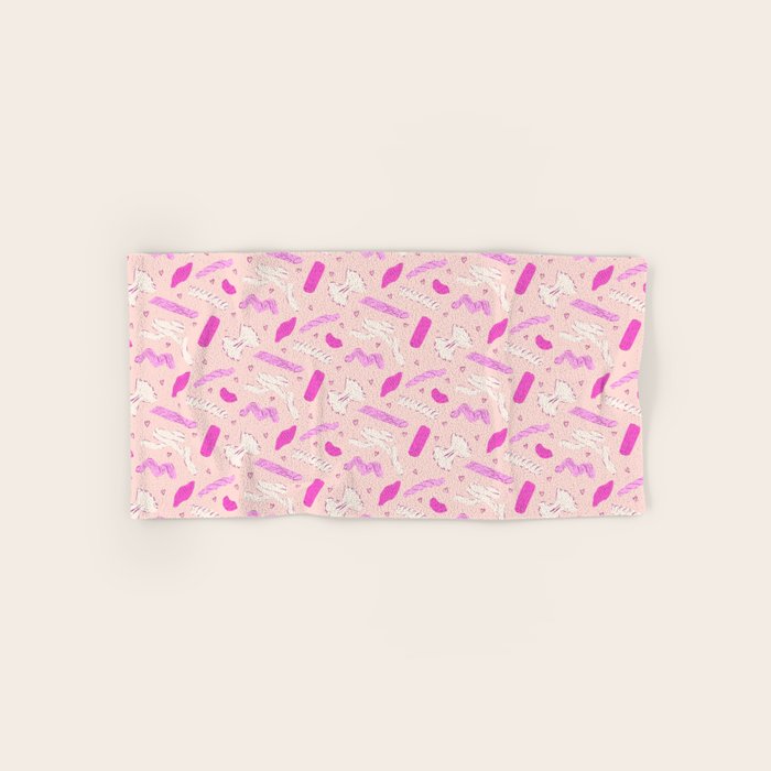 Pasta Noodles in Pink  Bath Towel Gallery Image 1