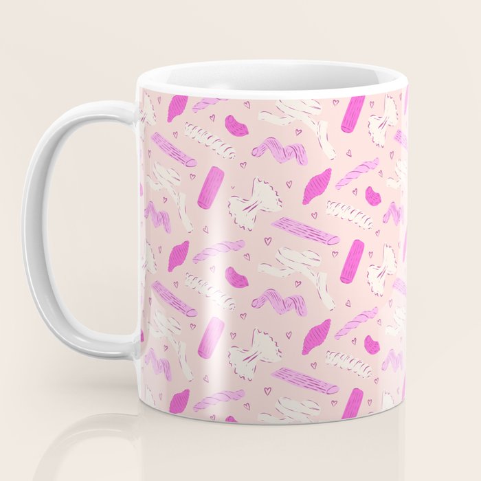 Pasta Noodles in Pink  Coffee Mug Gallery Image 3