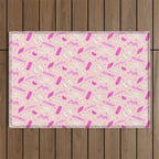 Pasta Noodles in Pink  Outdoor Rug Gallery Image 1