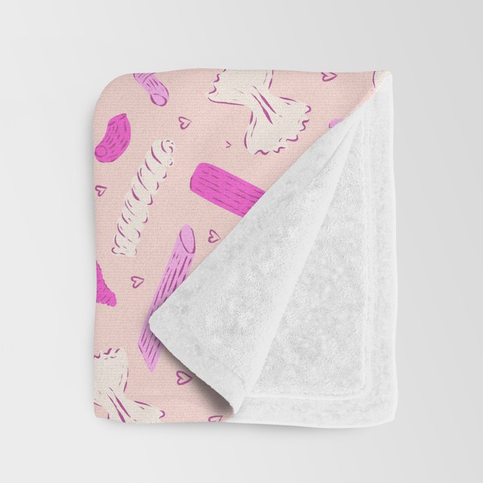Pasta Noodles in Pink  Throw Blanket Gallery Image 3