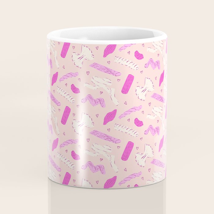 Pasta Noodles in Pink  Coffee Mug Gallery Image 4