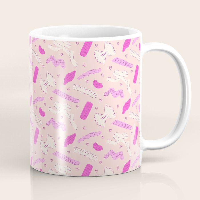 Pasta Noodles in Pink  Coffee Mug Gallery Image 1