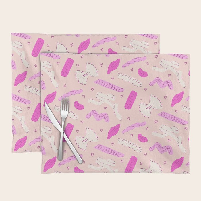 Pasta Noodles in Pink  Placemat Gallery Image 1