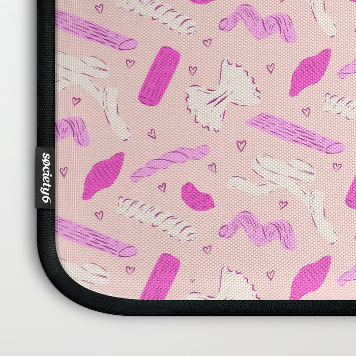 Pasta Noodles in Pink  Laptop Sleeve Gallery Image 3