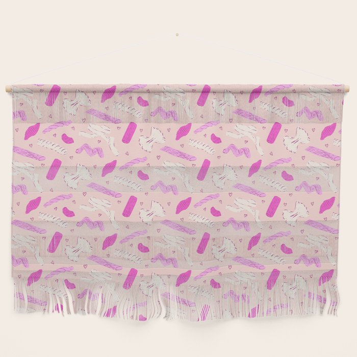Pasta Noodles in Pink  Wall Hanging Gallery Image 1