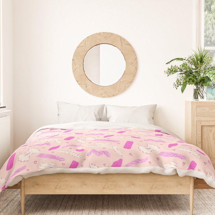 Pasta Noodles in Pink  Duvet Cover Gallery Image 3