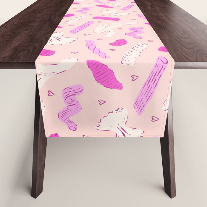 Pasta Noodles in Pink  Table Runner Gallery Image 1