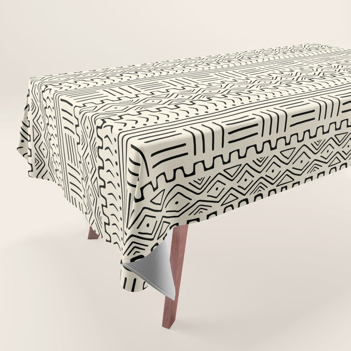 Mud Cloth on Cream Tablecloth Gallery Image 1