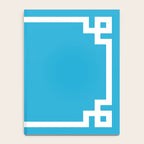 Bright Sky Blue and White Greek Key Border Notebook Gallery Image 4