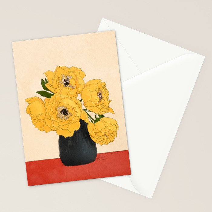 Bouquet Gift Yellow Stationery Card Gallery Image 2