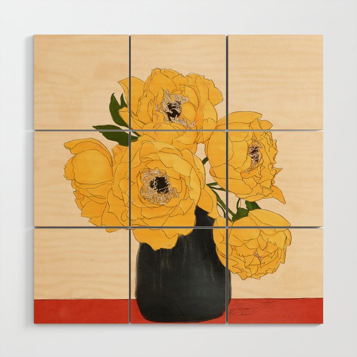 Bouquet Gift Yellow Wood Wall Art Gallery Image 1
