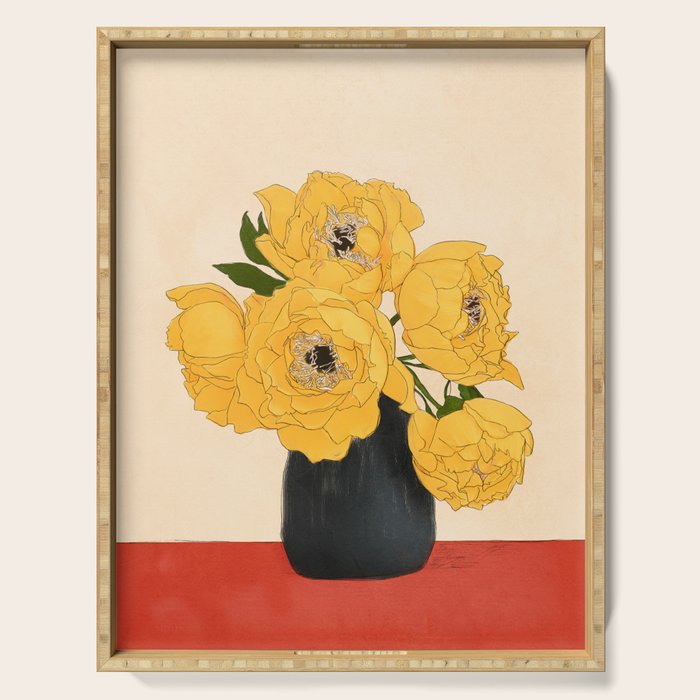 Bouquet Gift Yellow Serving Tray Gallery Image 1