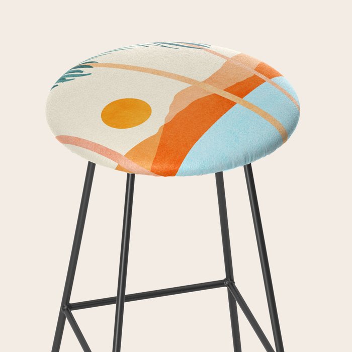 Palm Island Sunset Landscape Stool Gallery Image 2