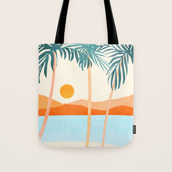 Palm Island Sunset Landscape Tote Bag Gallery Image 1
