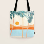 Palm Island Sunset Landscape Tote Bag Gallery Image 1