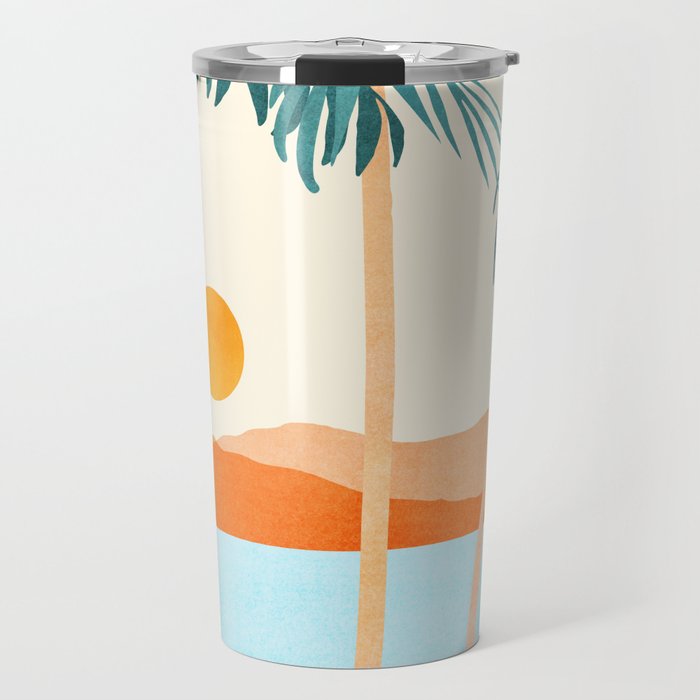 Palm Island Sunset Landscape Travel Mug Gallery Image 1