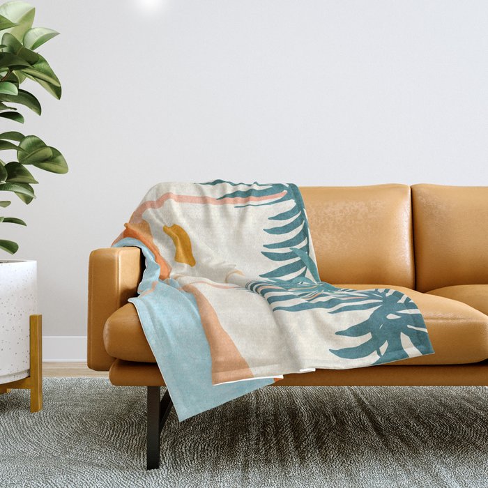 Palm Island Sunset Landscape Throw Blanket Gallery Image 1