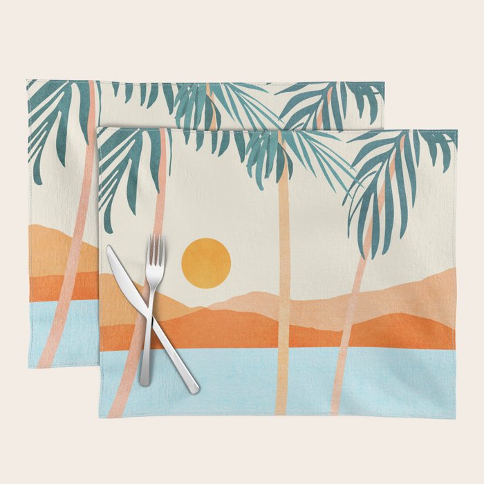 Palm Island Sunset Landscape Placemat Gallery Image 1