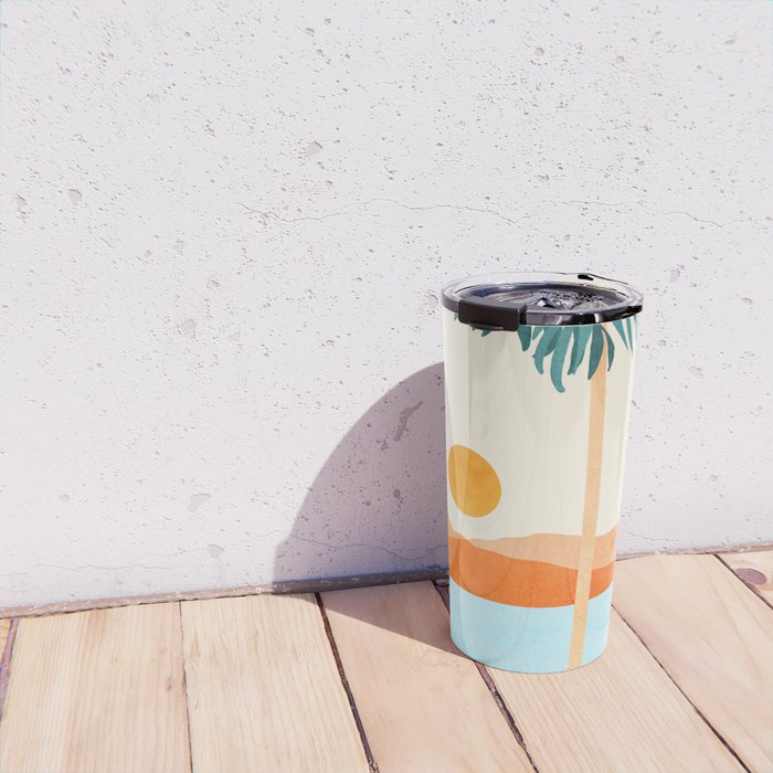Palm Island Sunset Landscape Travel Mug Gallery Image 4