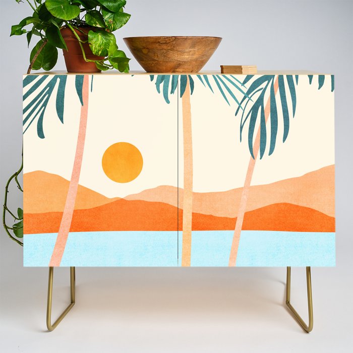 Palm Island Sunset Landscape Credenza Gallery Image 1