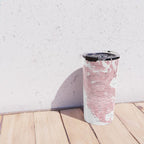 Light pink, muted pink and dusty pink watercolor world map with cities Travel Mug Gallery Image 4
