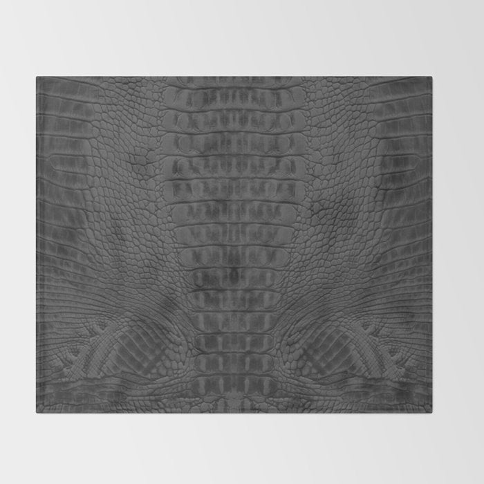 black crocodile skin Throw Blanket Gallery Image 2