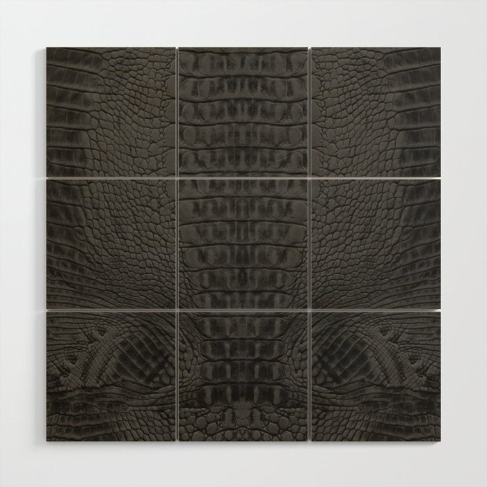 black crocodile skin Wood Wall Art Gallery Image 1